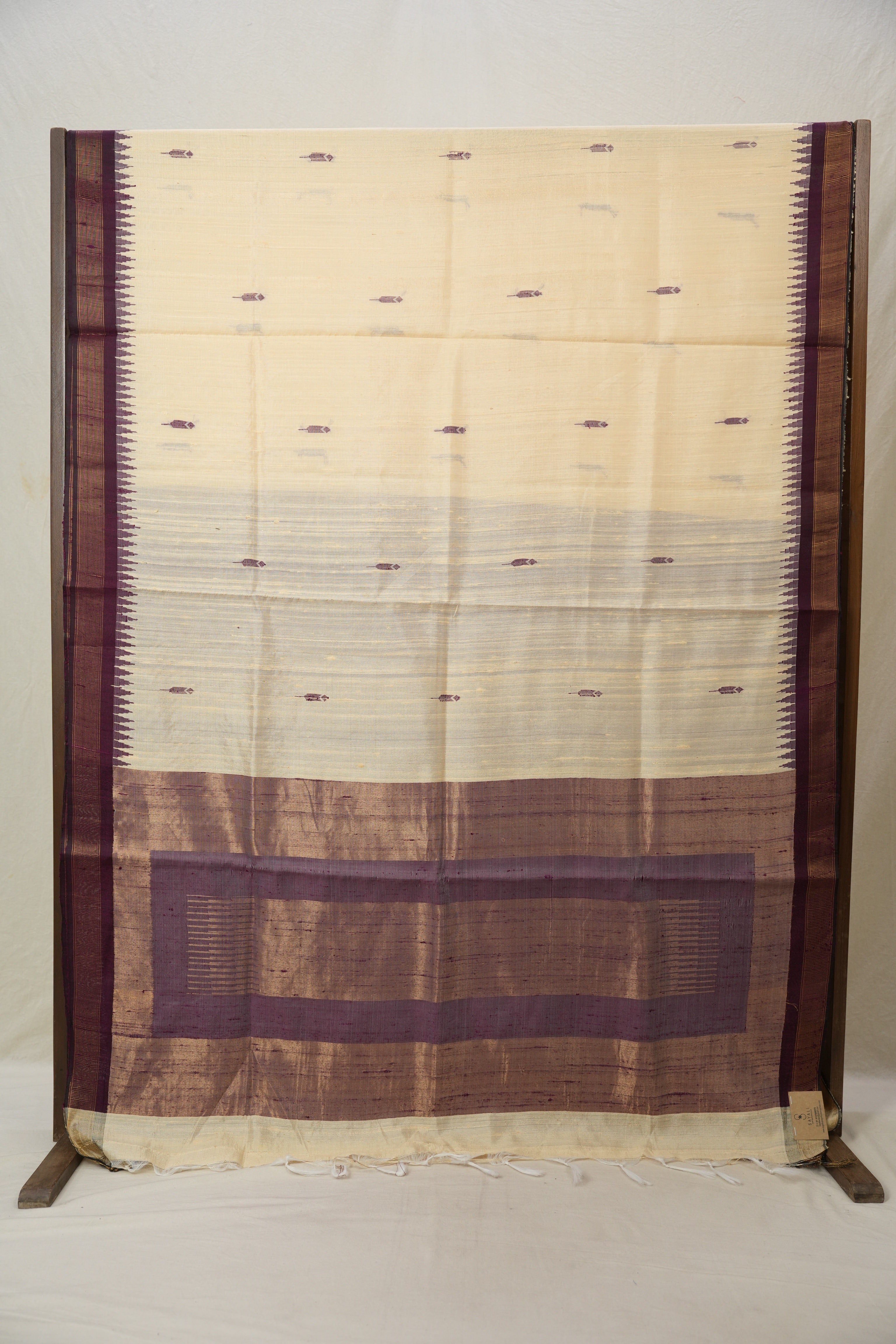 Cream Raw Silk Saree - SRCRSS876