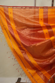 Orange Maheshwari Saree - SROMS1155