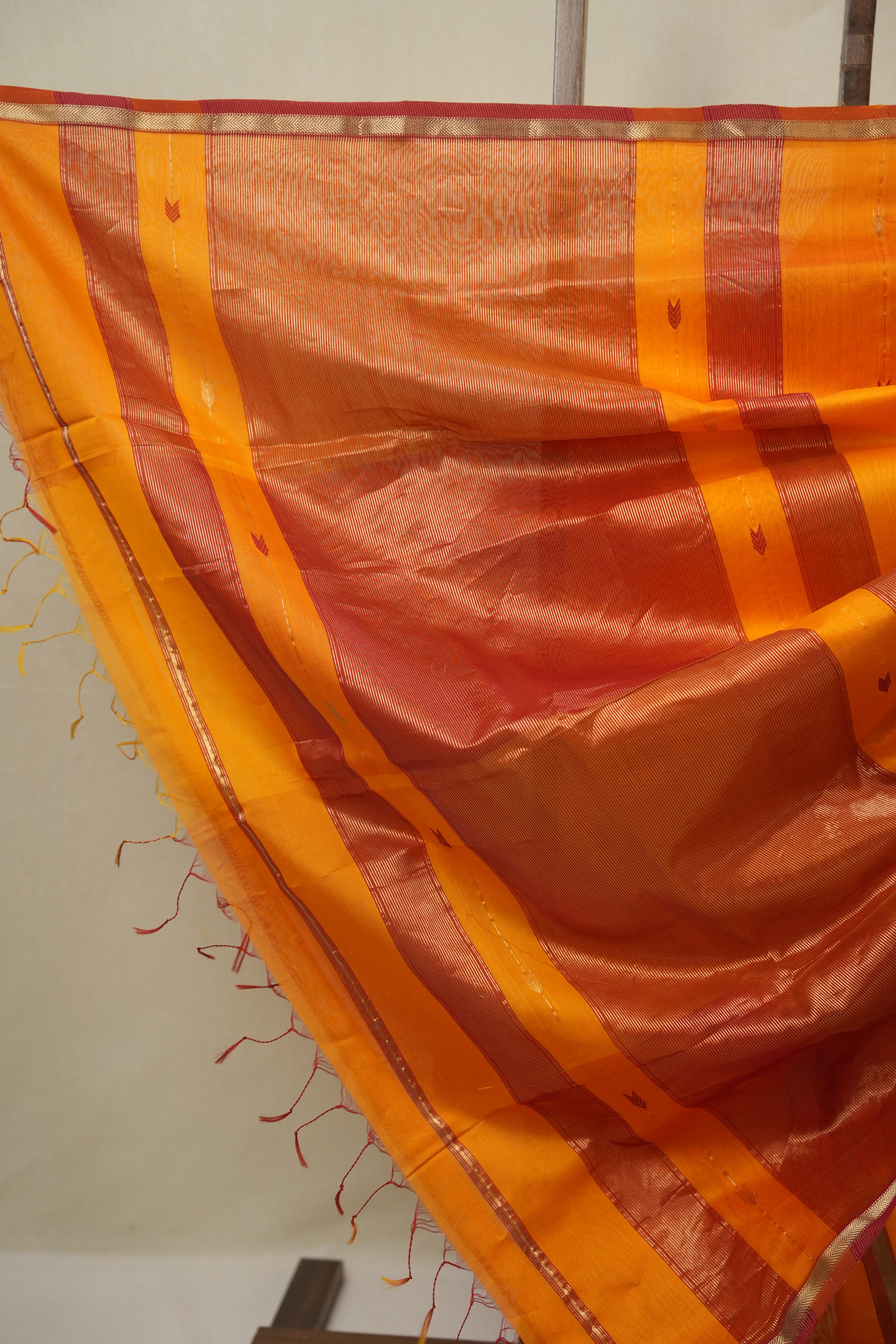 Orange Maheshwari Saree - SROMS1155