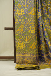 Dual Tone Blue Rajkot Patola Silk Saree - SRDTBRPSS641