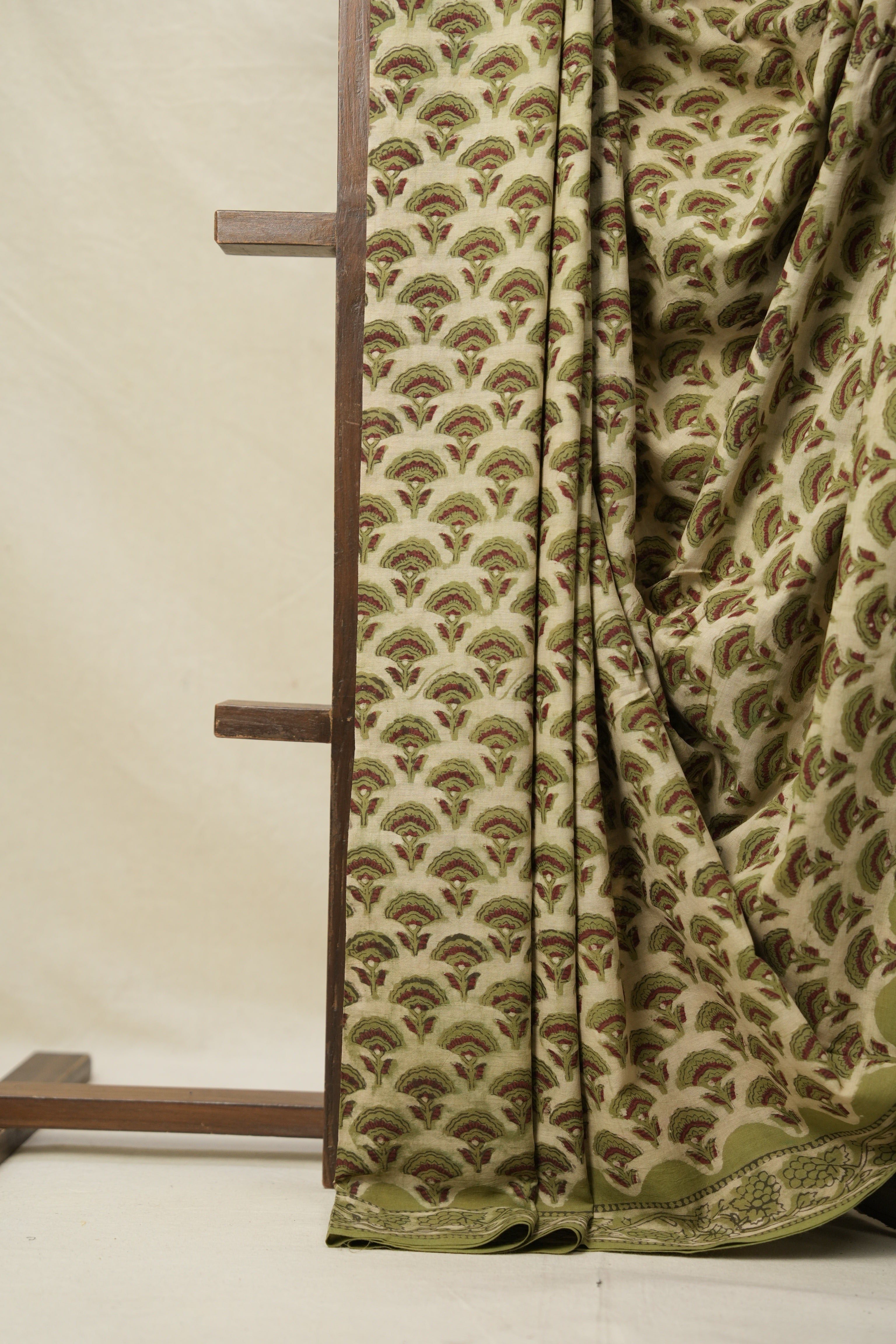 Mehandi Green HBP Cotton Saree - SRMGCS3215