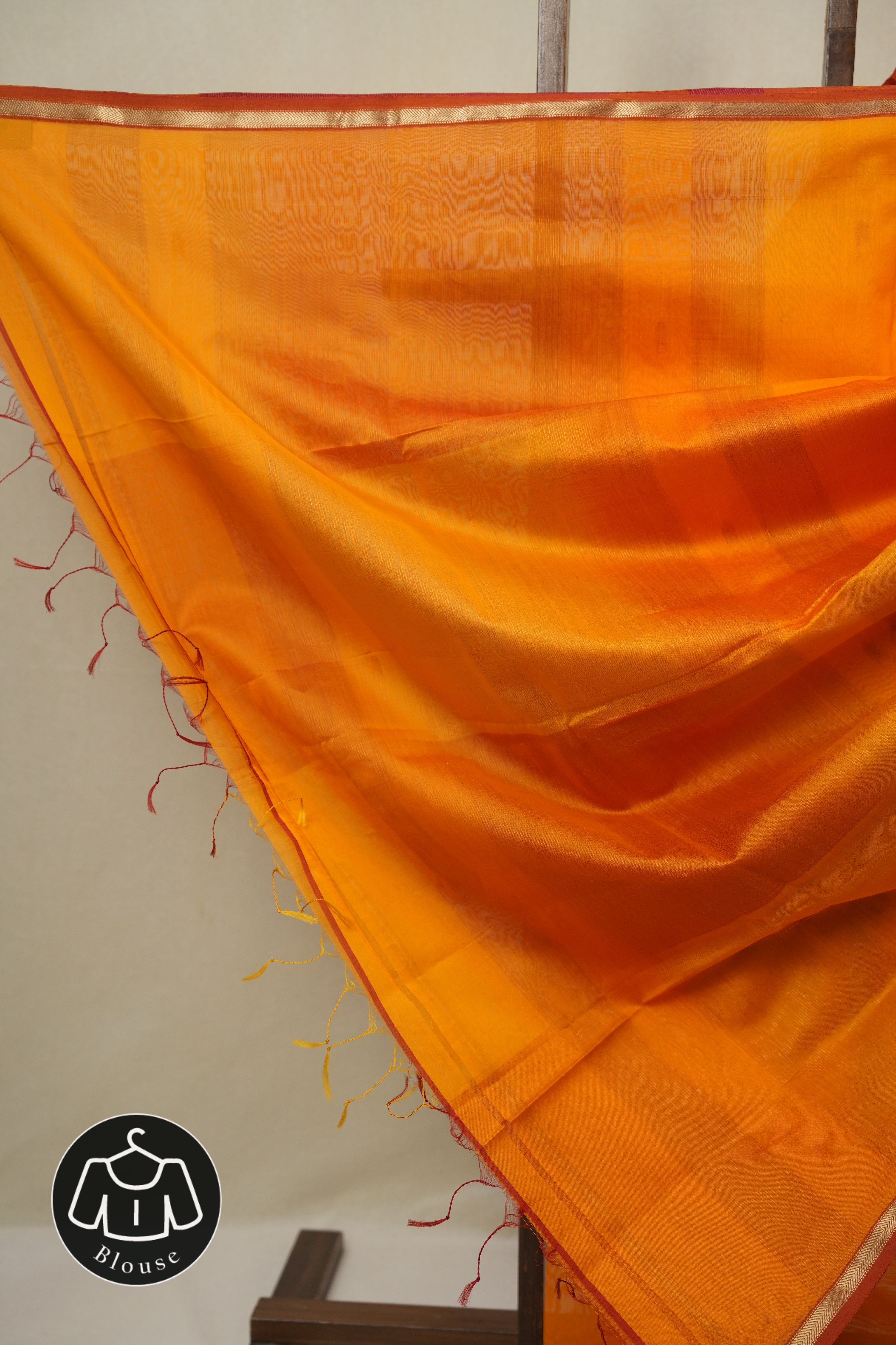 Orange Maheshwari Saree - SROMS1155