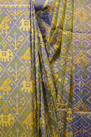Dual Tone Blue Rajkot Patola Silk Saree - SRDTBRPSS641