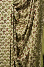 Mehandi Green HBP Cotton Saree - SRMGCS3215