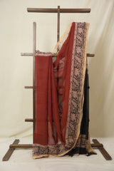 Maroon HBP Kota Doria Saree - SRMKDS253