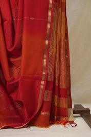 Red Maheshwari Saree - SRRMS1149