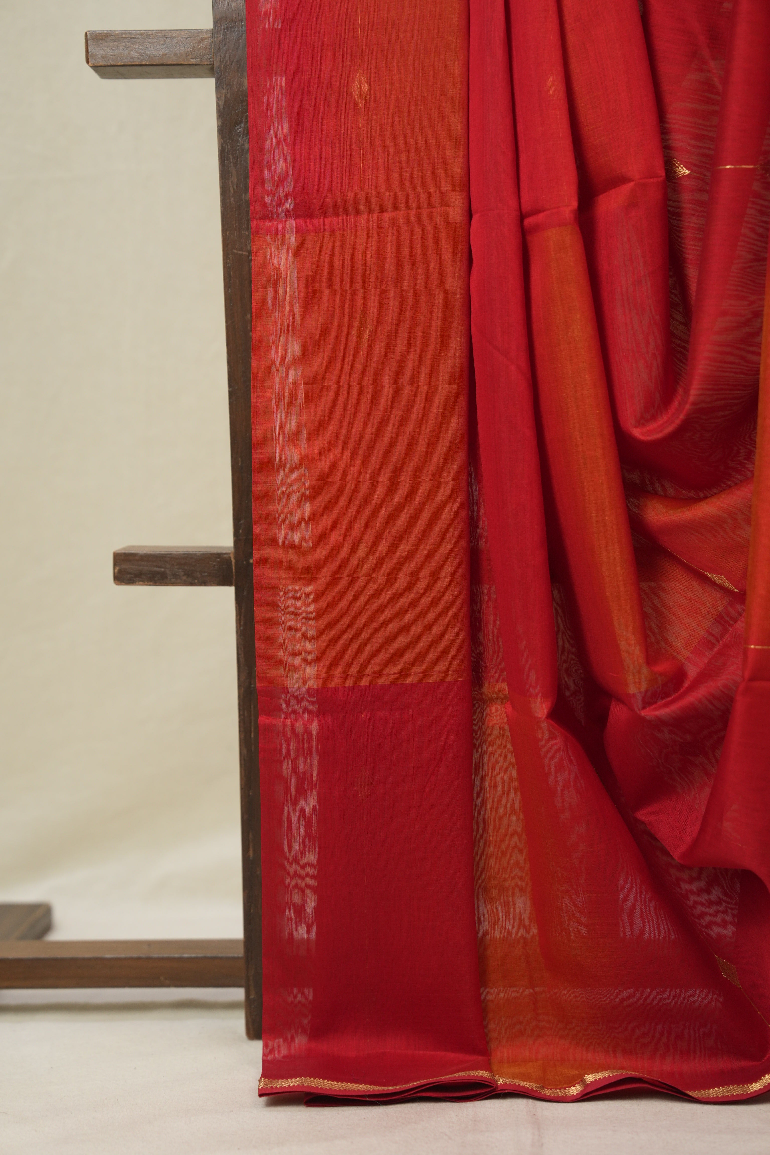 Red Maheshwari Saree - SRRMS1149
