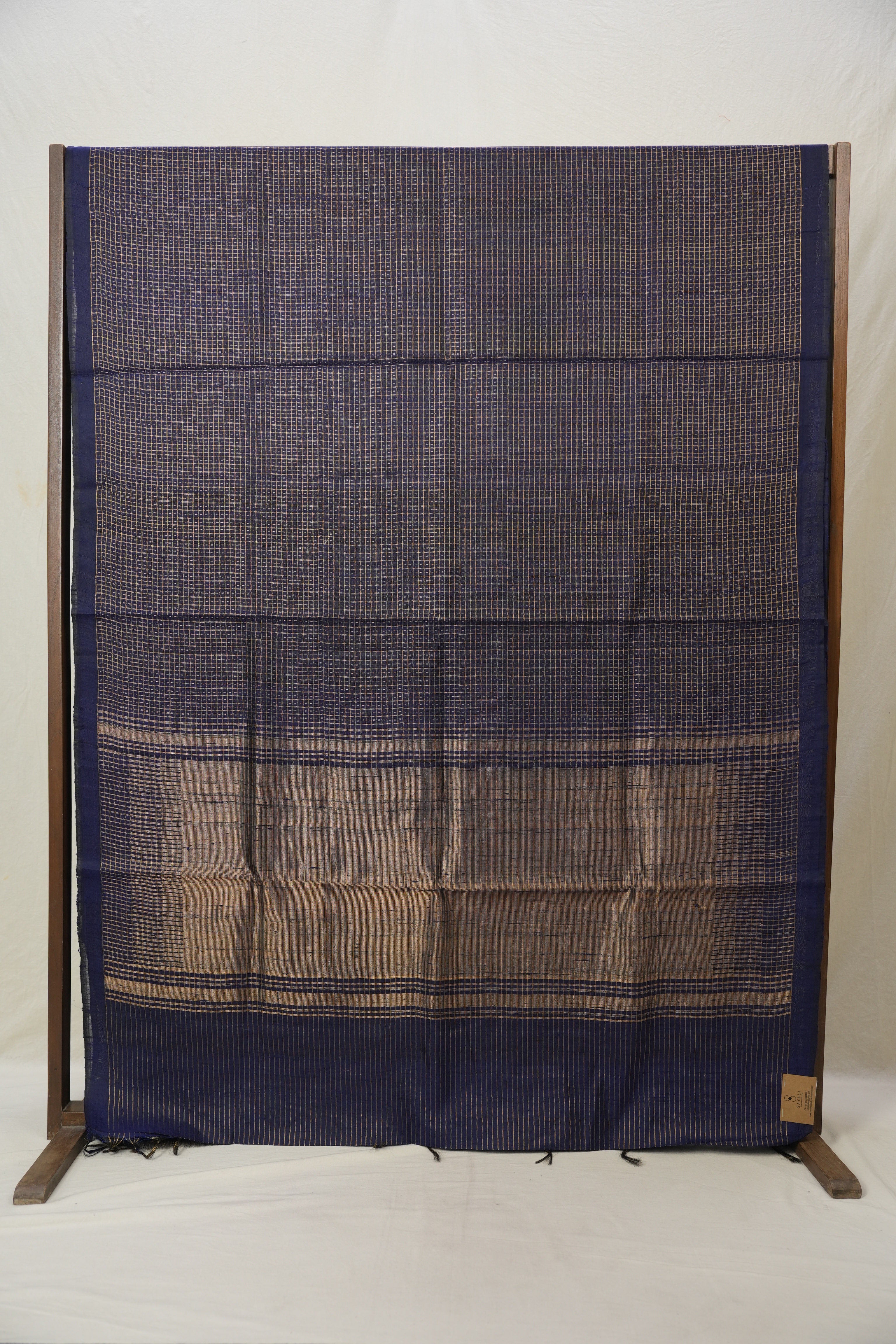Navy Blue Raw Silk Saree - SRNBRSS888