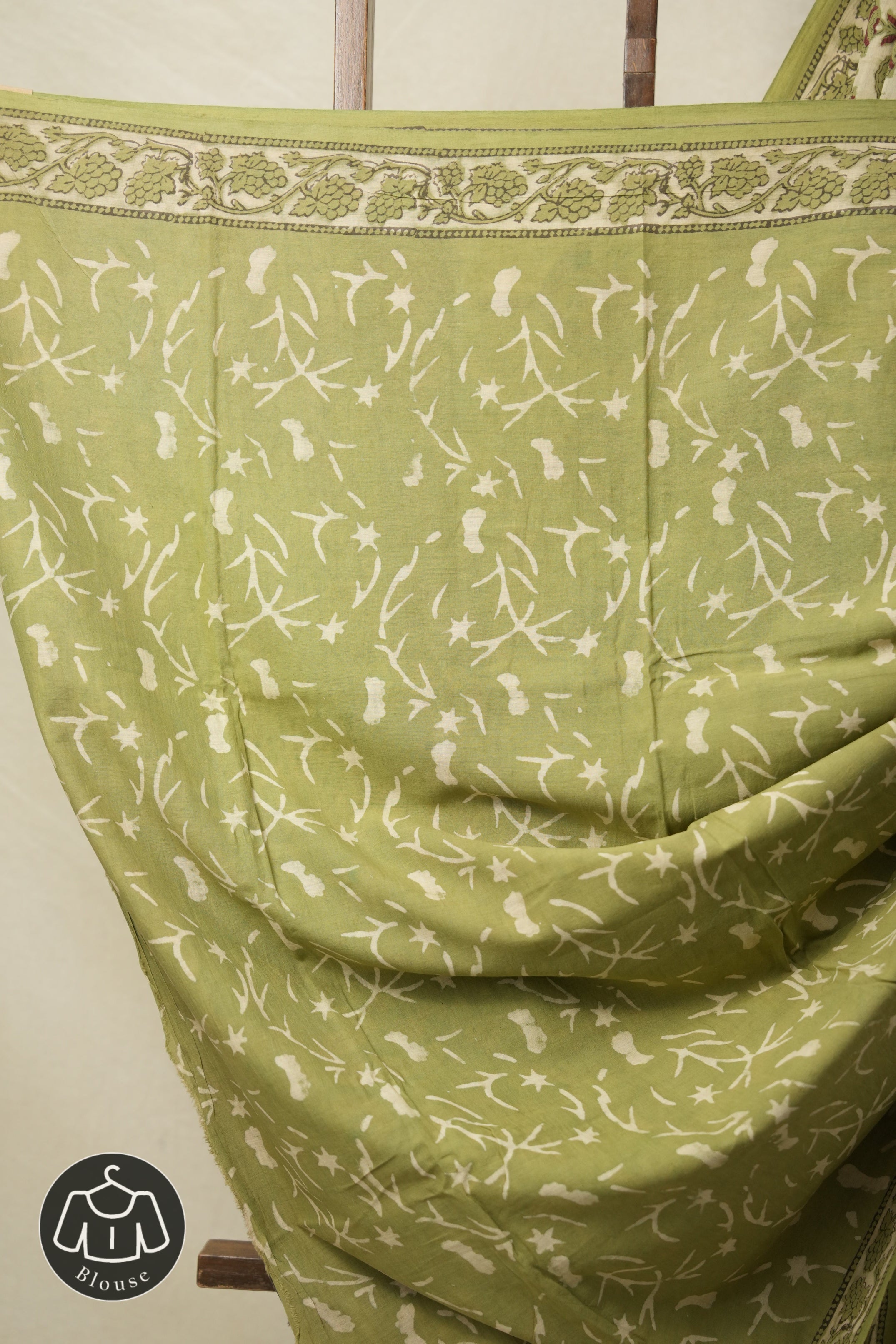 Mehandi Green HBP Cotton Saree - SRMGCS3215