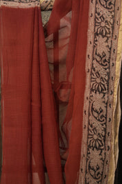Maroon HBP Kota Doria Saree - SRMKDS253