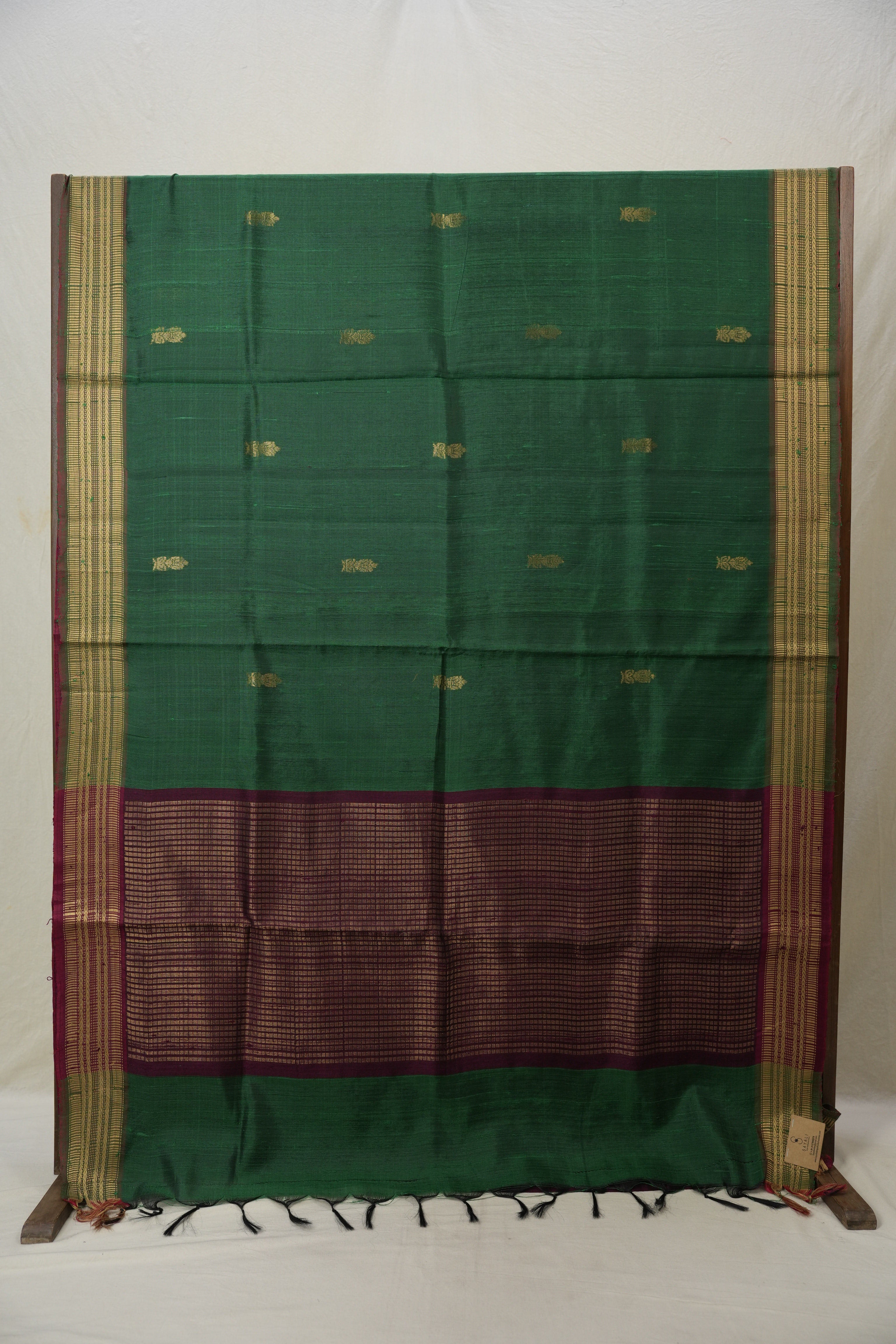Green Raw Silk Saree - SRGRSS883