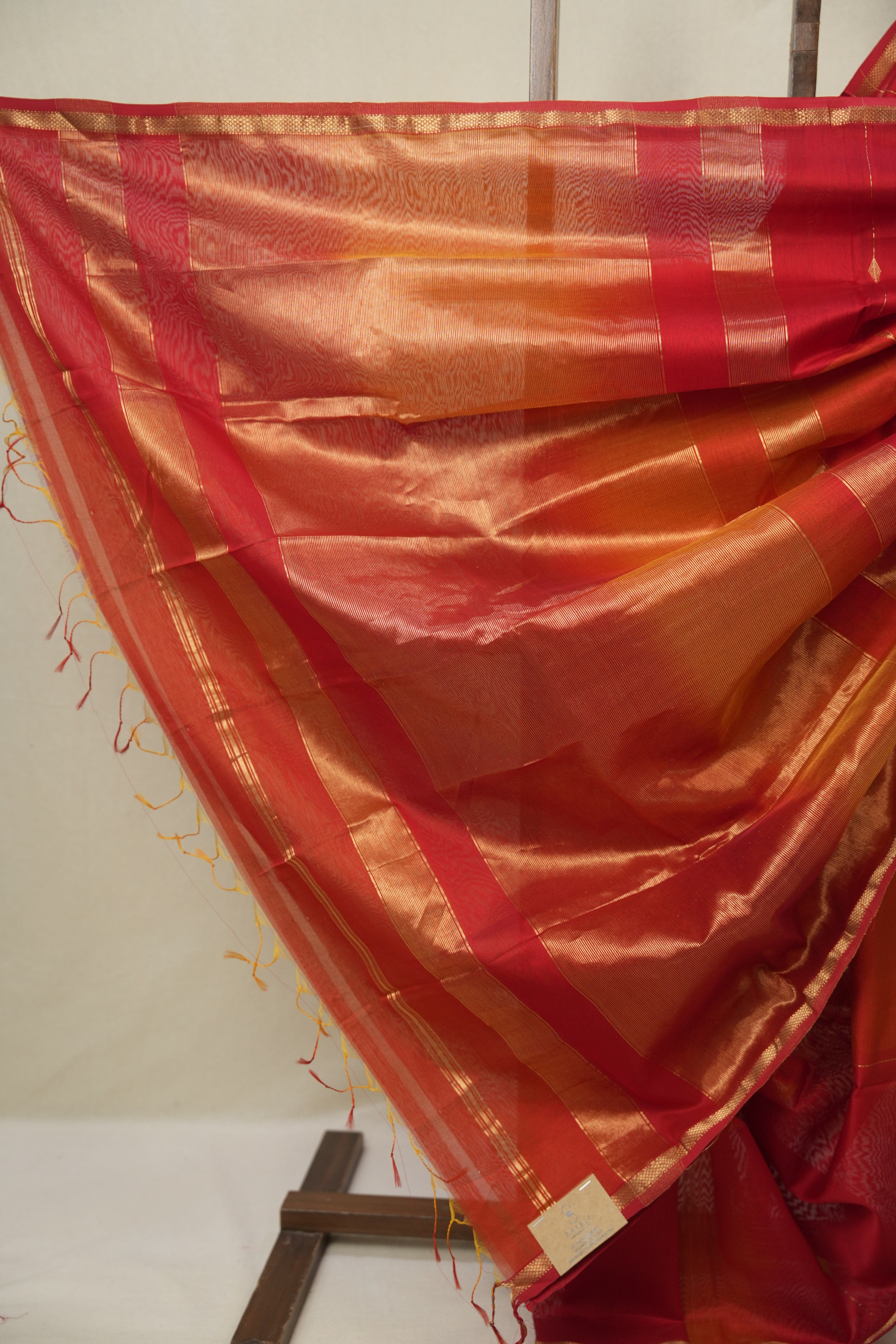 Red Maheshwari Saree - SRRMS1149