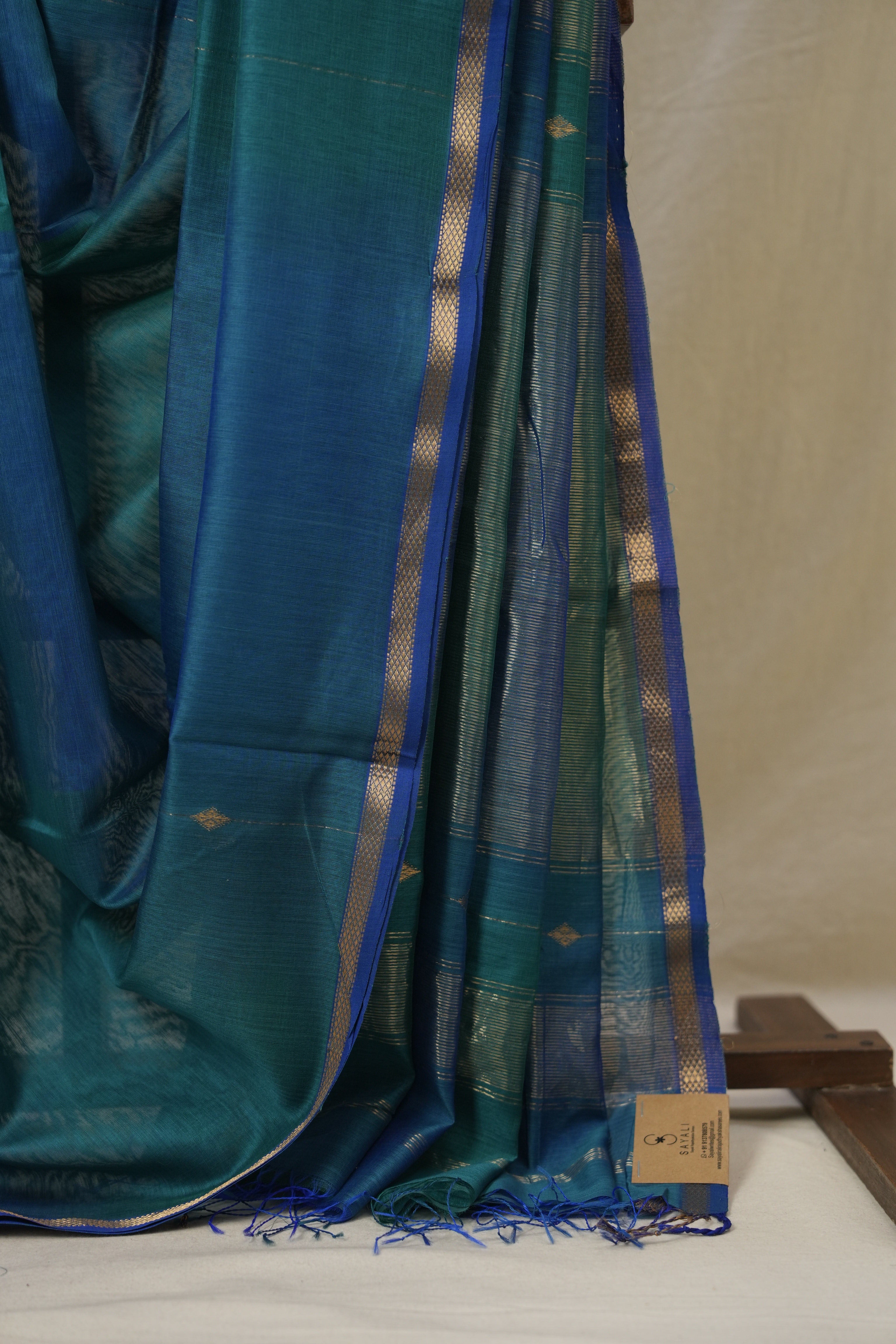 Blue Maheshwari Saree - SRBMS1150