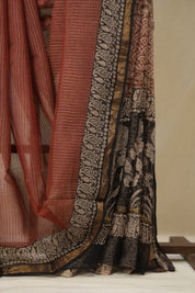Maroon HBP Kota Doria Saree - SRMKDS254