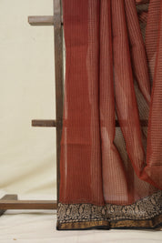 Maroon HBP Kota Doria Saree - SRMKDS254