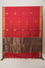 Red Raw Silk Saree - SRRRSS832