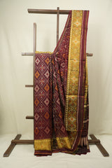 Maroon Rajkot Patola Silk Saree - SRMRPSS643