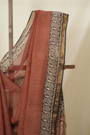 Maroon HBP Kota Doria Saree - SRMKDS254