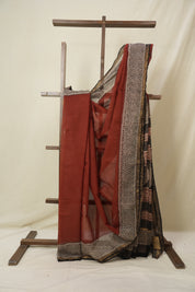 Maroon HBP Kota Doria Saree - SRMKDS255