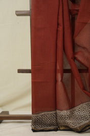 Maroon HBP Kota Doria Saree - SRMKDS255