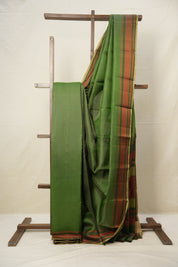 Green Checks Kanjivaram Silk Saree -SRGCKSS988