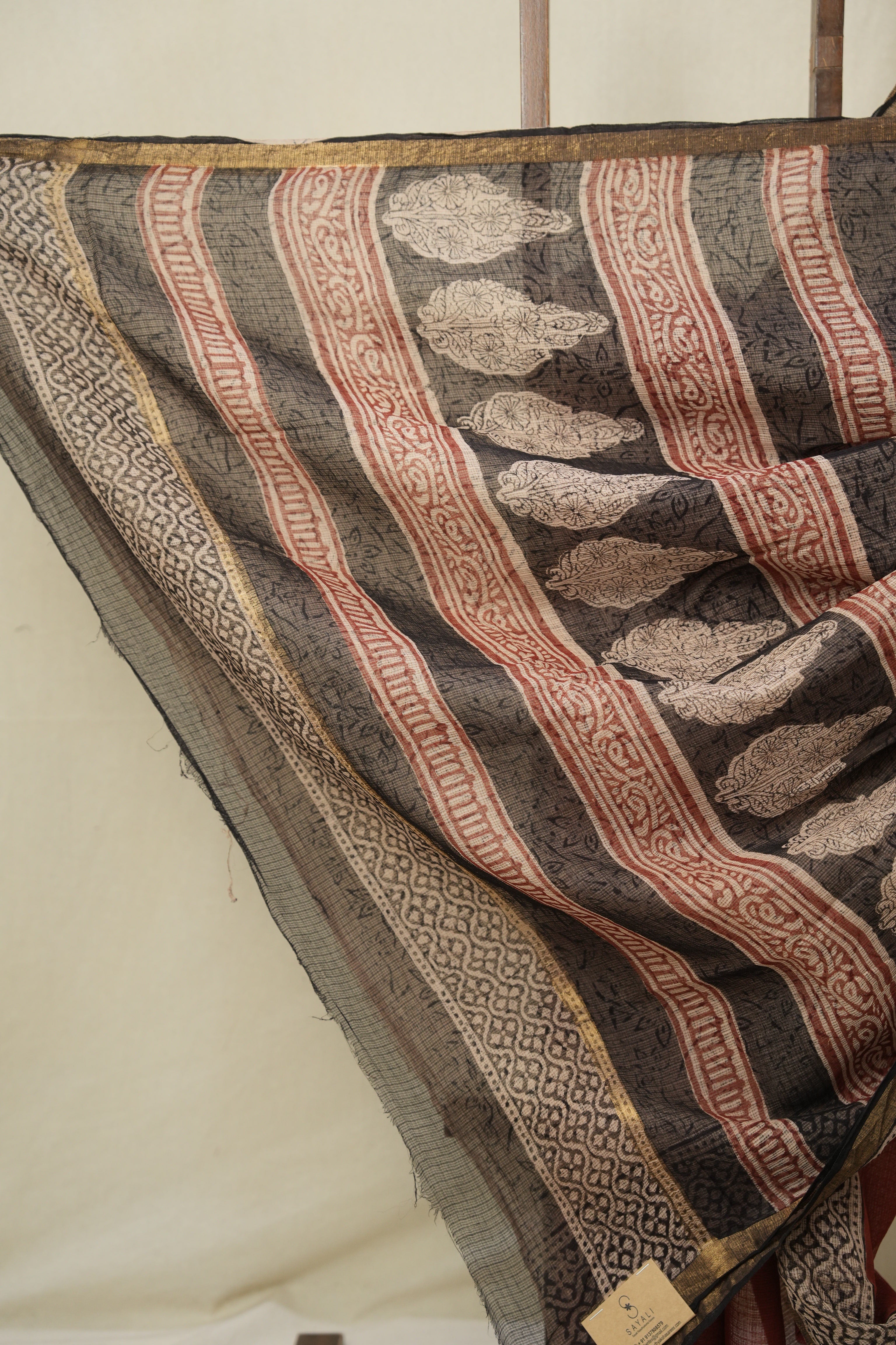 Maroon HBP Kota Doria Saree - SRMKDS255