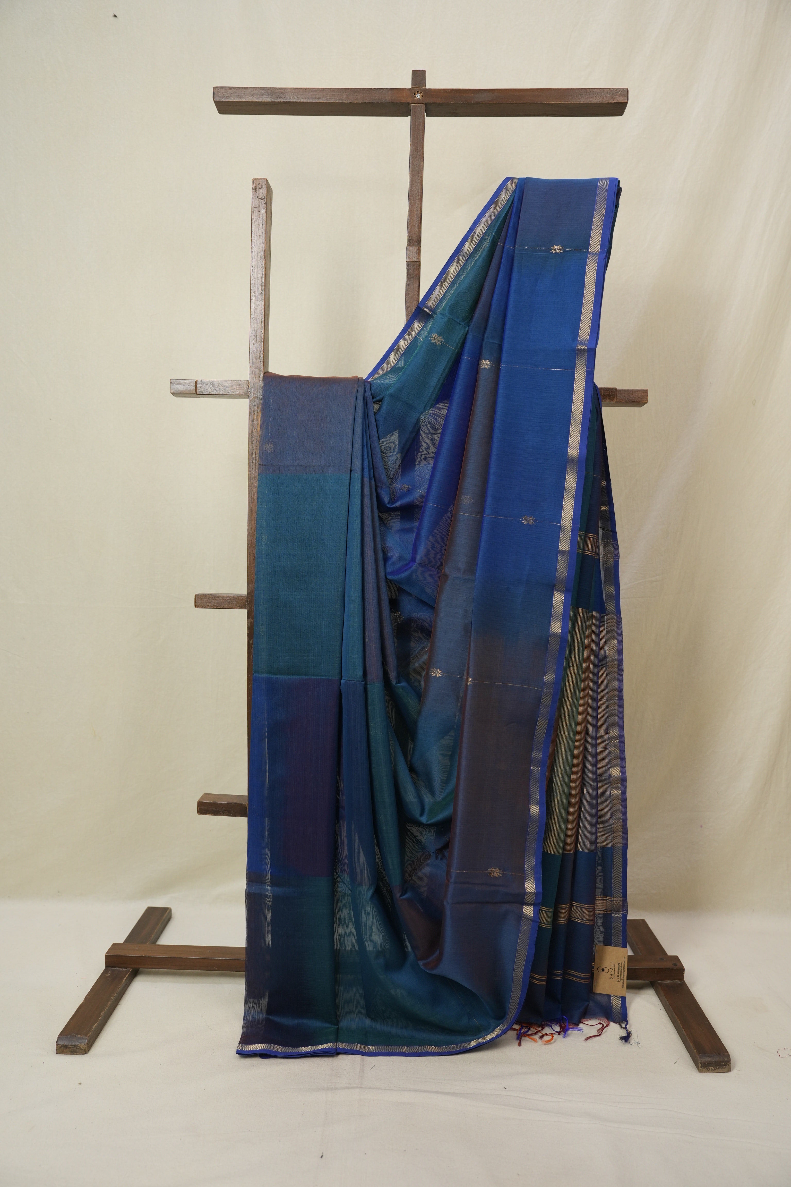 Blue Maheshwari Saree - SRBMS1153