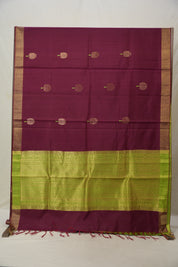 Magenta Raw Silk Saree - SRMRSS923