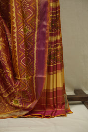Two Tone Yellow Rajkot Patola Silk Saree - SRTTYRPSS637