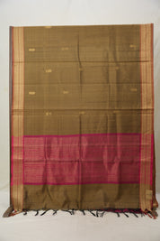 Khaki Raw Silk Saree - SRKRSS829