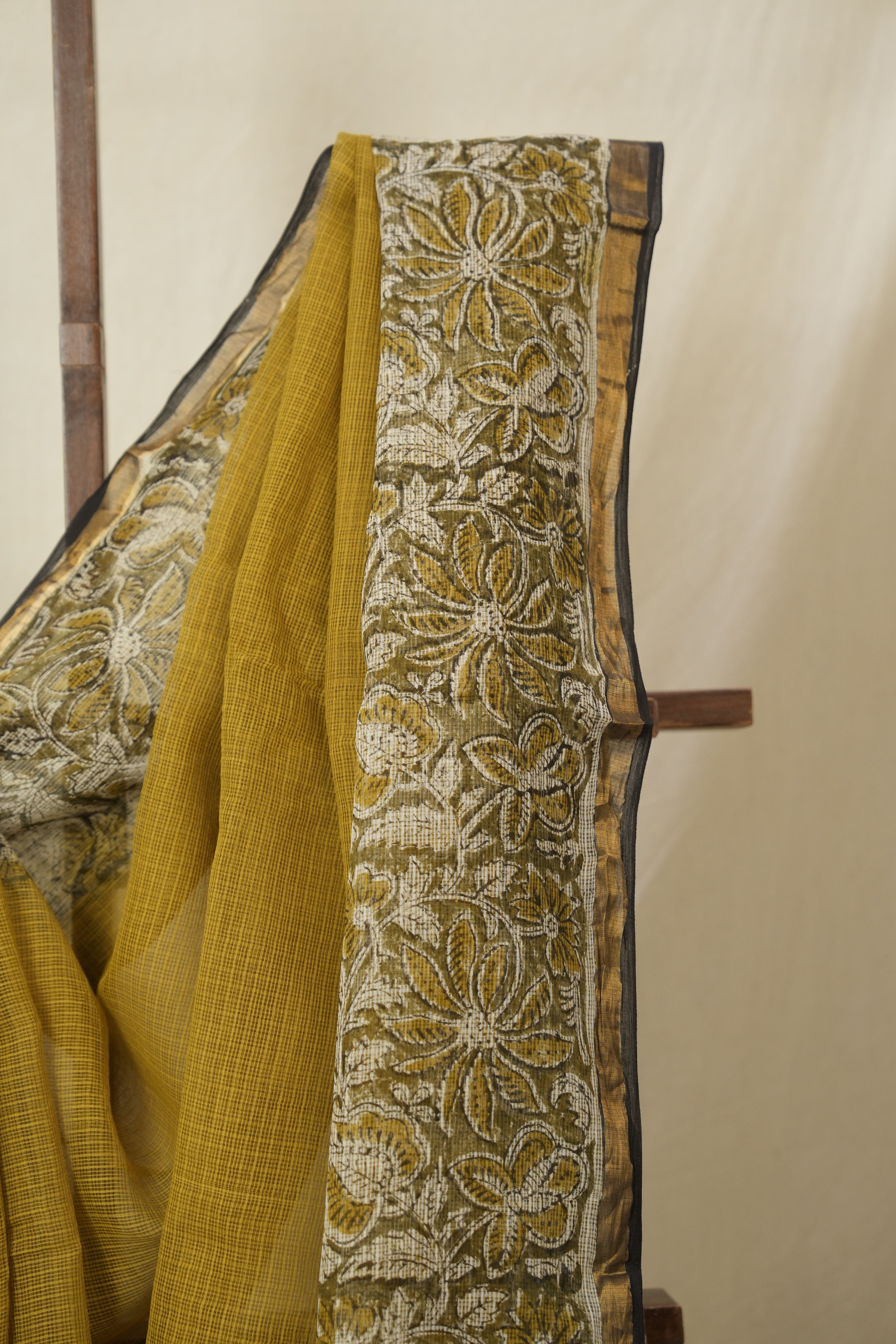 Olive Green HBP Kota Doria Saree - SROGKDS256