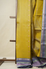 Olive Green Kanjivaram Silk Saree - SROGKSS956