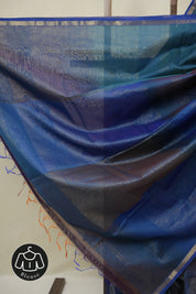 Blue Maheshwari Saree - SRBMS1153
