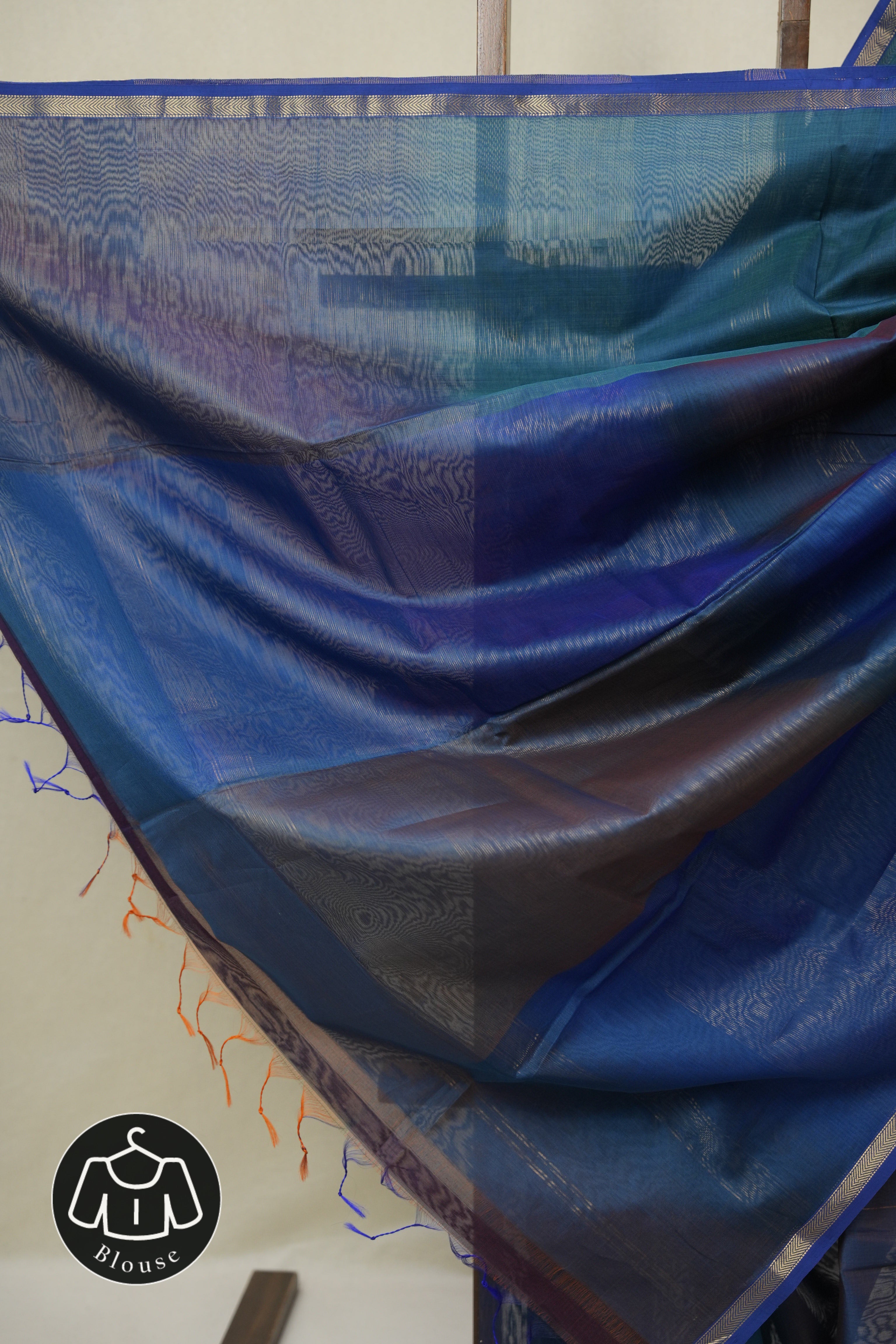 Blue Maheshwari Saree - SRBMS1153