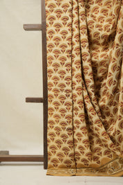 Cream- Musturd HBP Cotton Saree - SRCMCS3213
