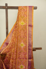 Two Tone Yellow Rajkot Patola Silk Saree - SRTTYRPSS637