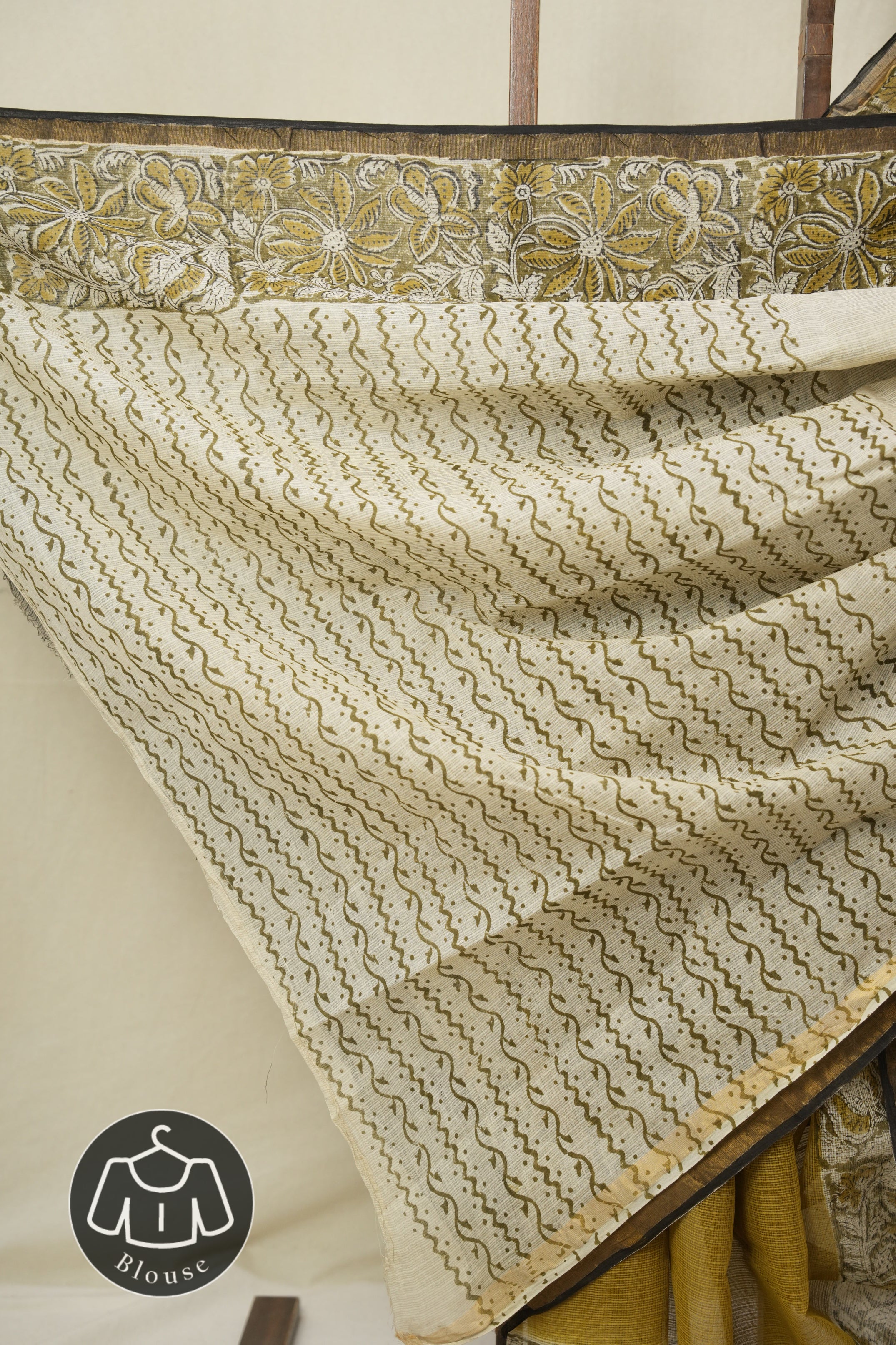 Olive Green HBP Kota Doria Saree - SROGKDS256