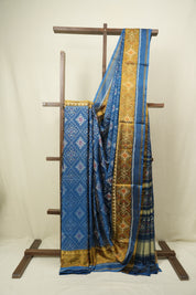 Peacock Blue Rajkot Patola Silk Saree - SRPBRPSS655