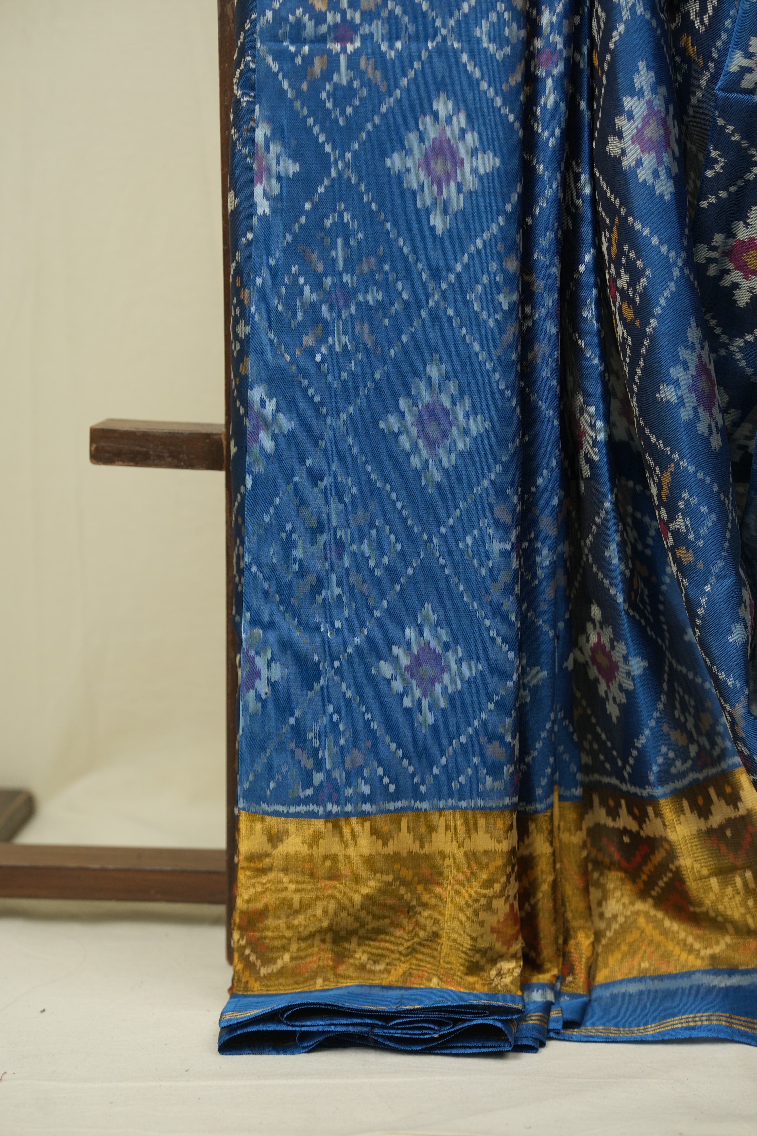 Peacock Blue Rajkot Patola Silk Saree - SRPBRPSS655