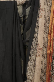 Black HBP Kota Doria Saree - SRBKDS257