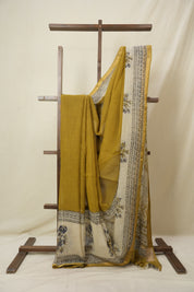Mustard HBP Kota Doria Saree - SRMKDS264