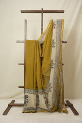 Mustard HBP Kota Doria Saree - SRMKDS264