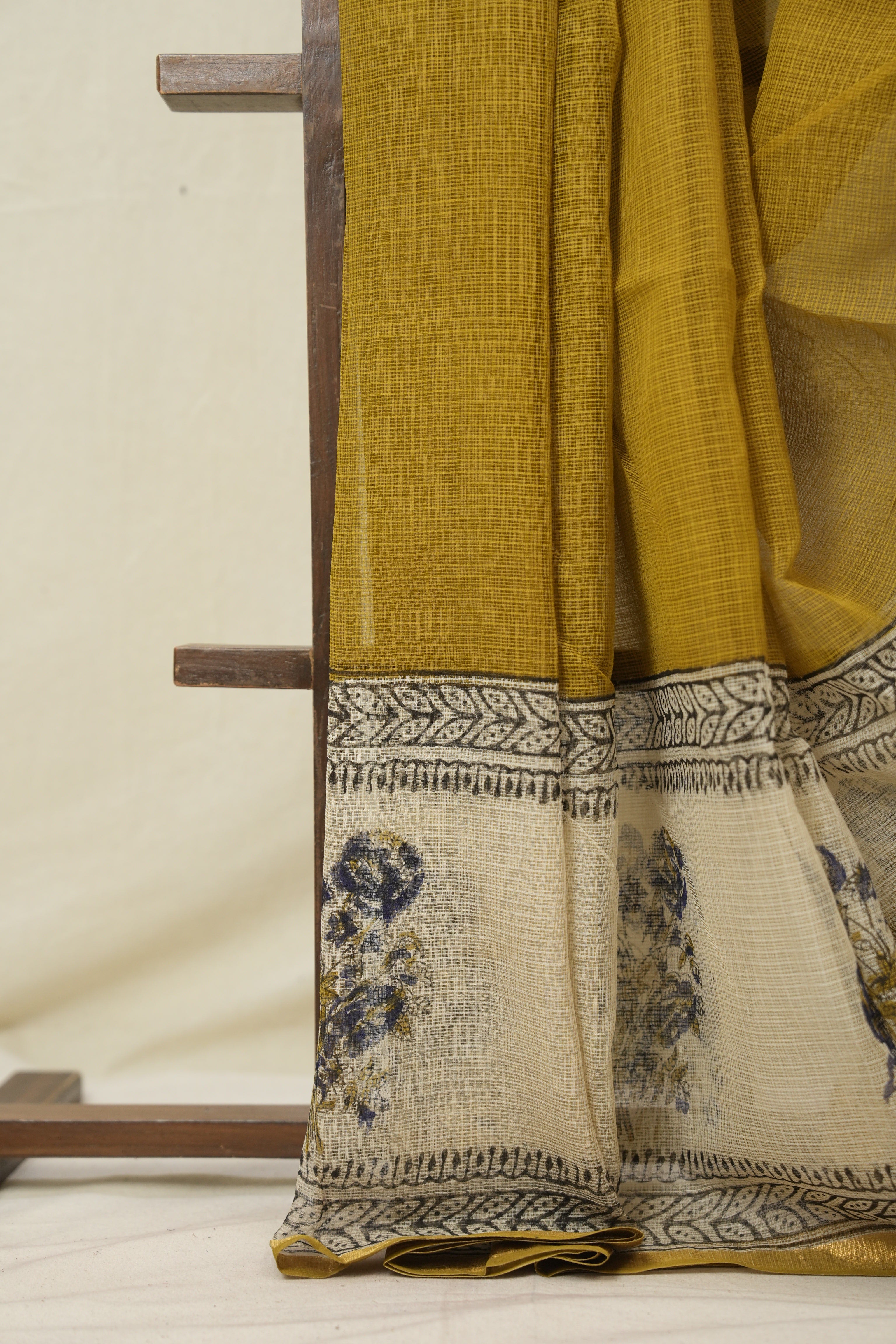 Mustard HBP Kota Doria Saree - SRMKDS264