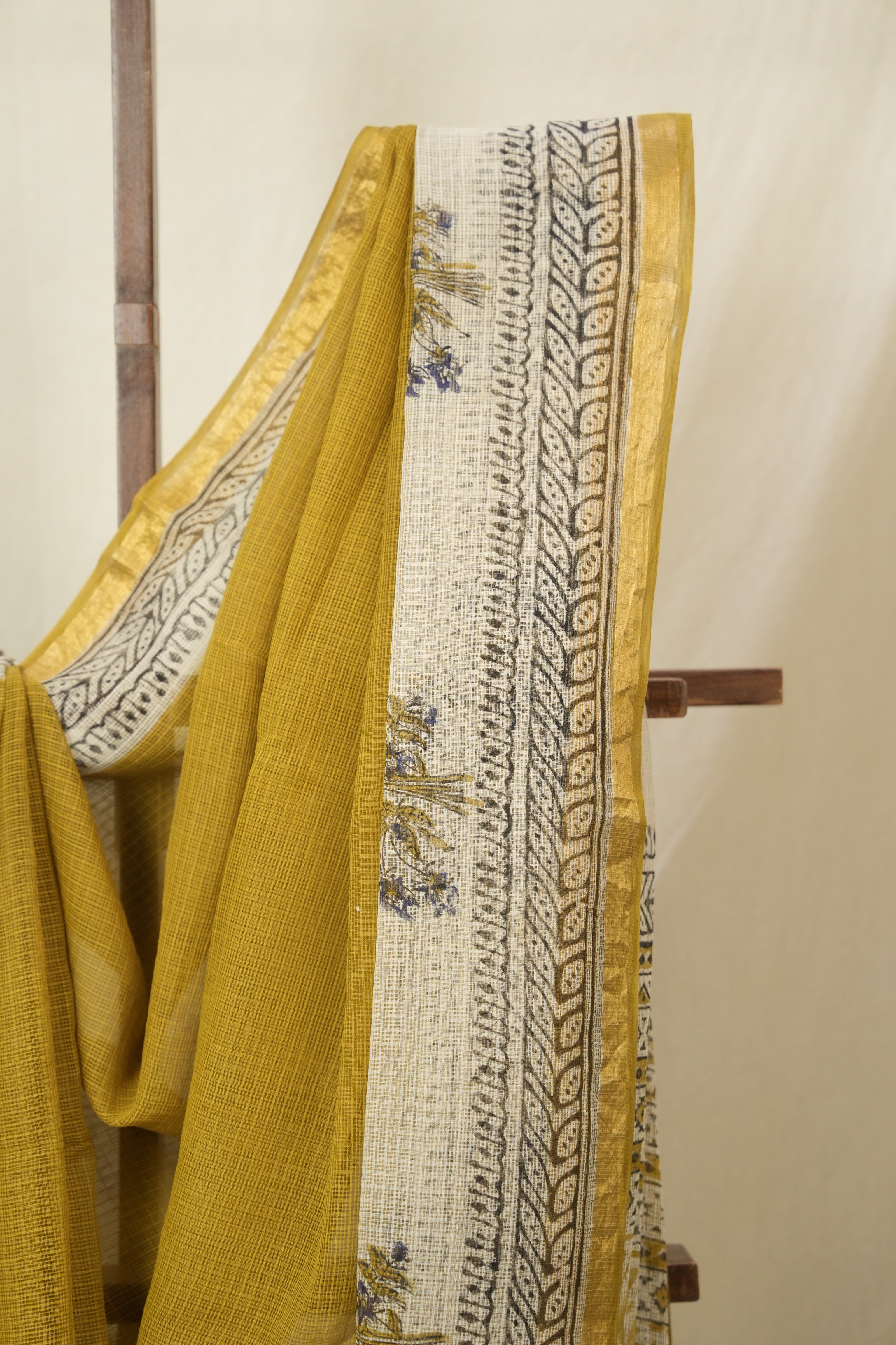 Mustard HBP Kota Doria Saree - SRMKDS264