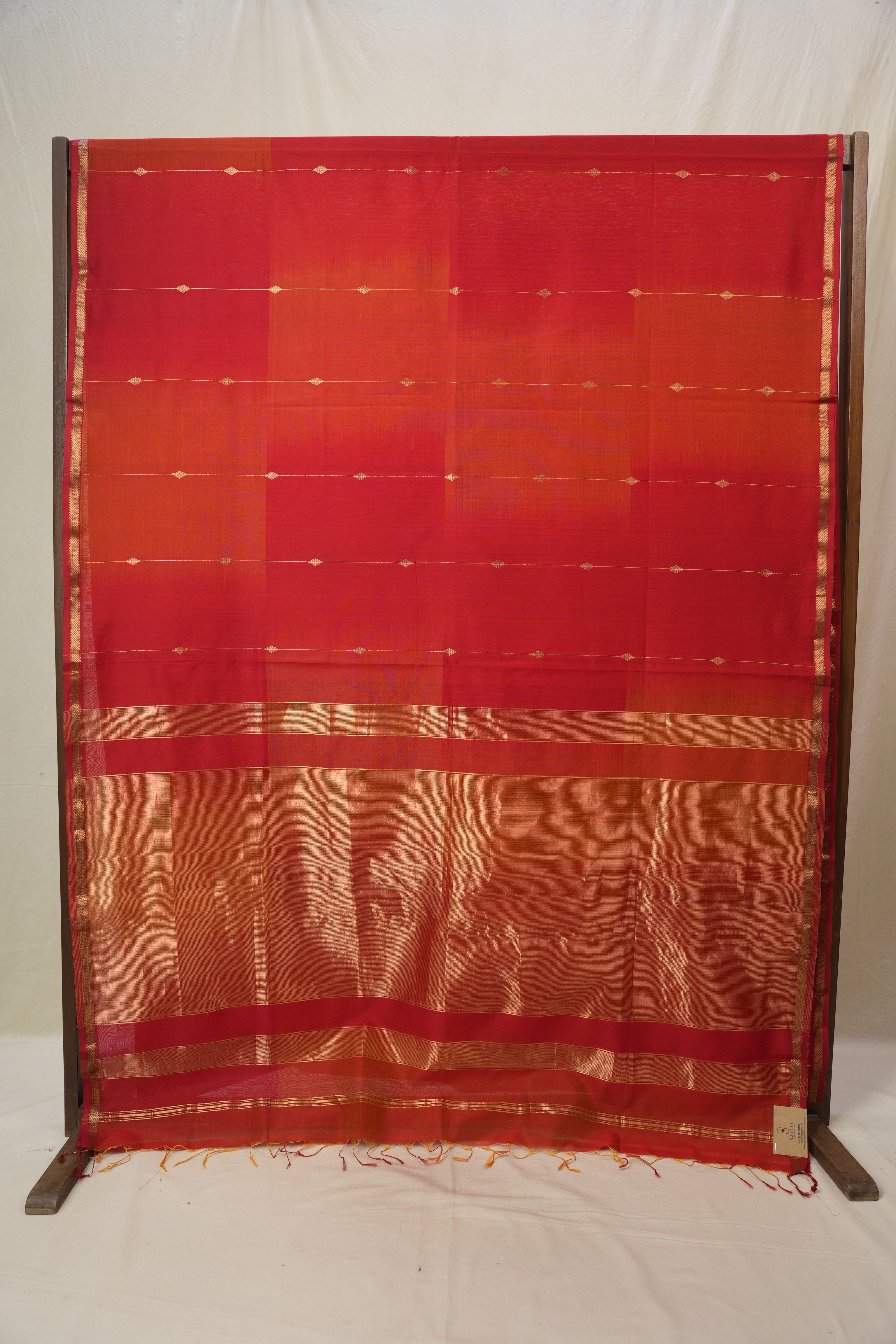 Red Maheshwari Saree - SRRMS1149