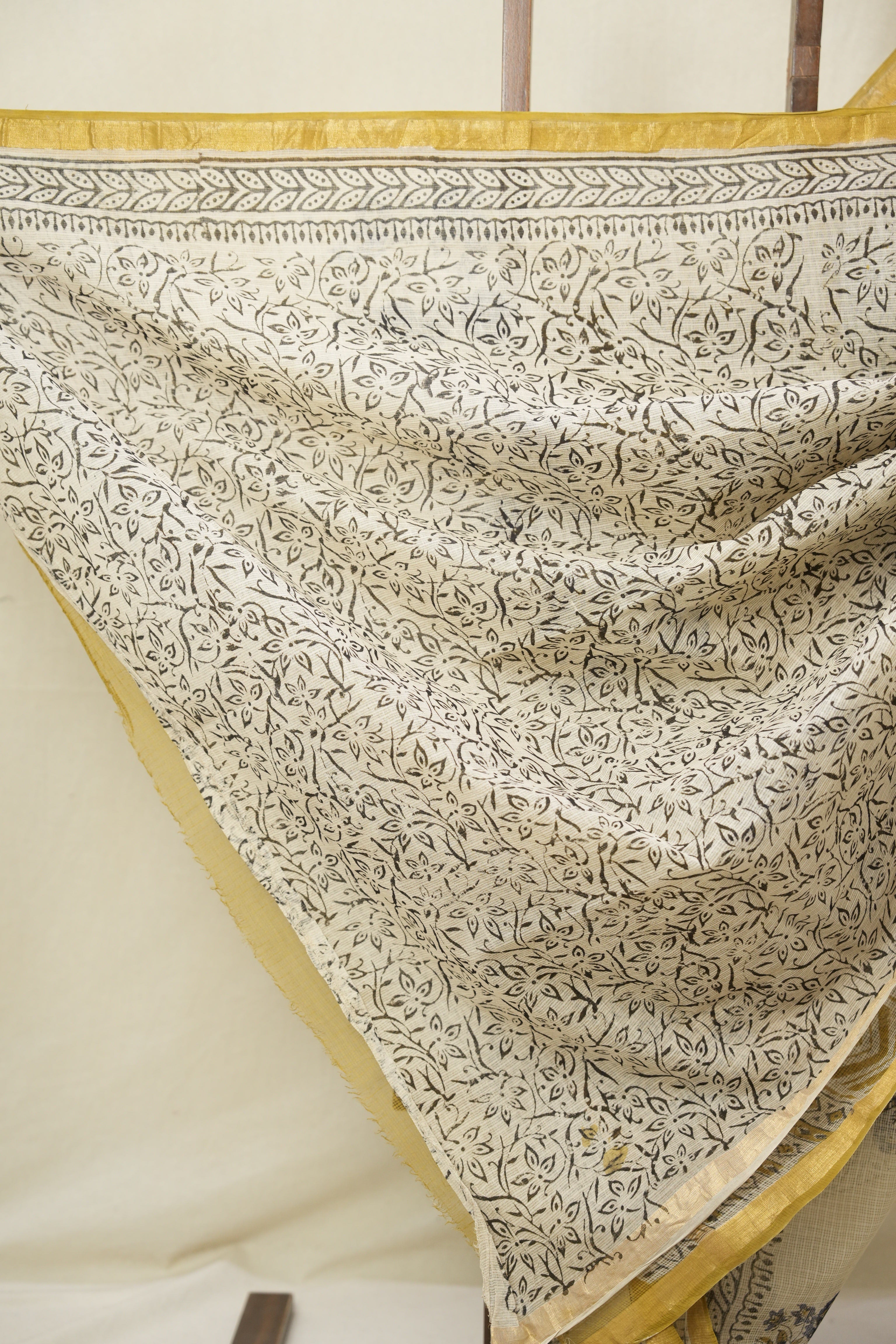 Mustard HBP Kota Doria Saree - SRMKDS264