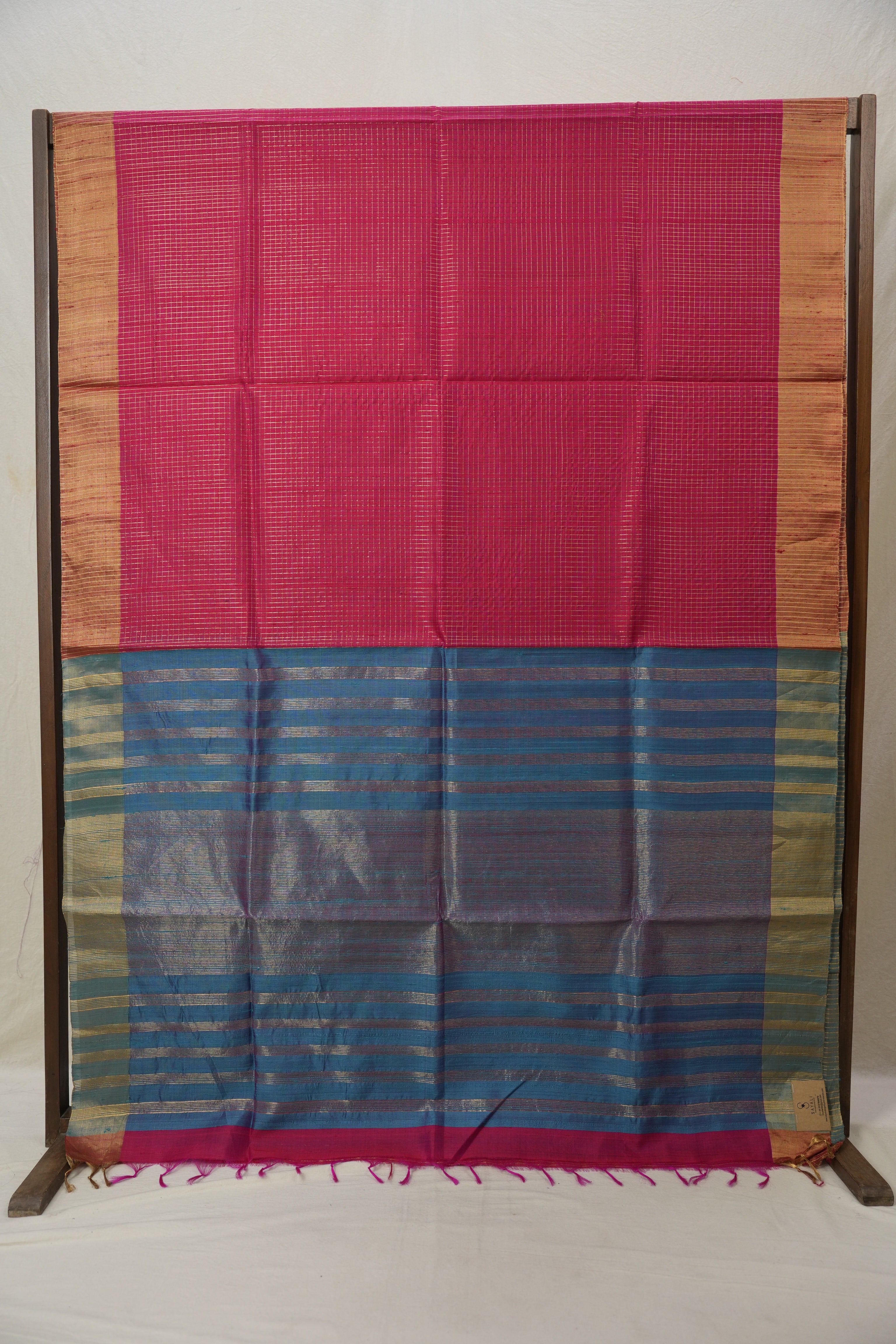 Dark Pink Raw Silk Saree - SRDPRSS815