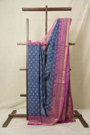 Blue HBP Kota Doria Saree - SRBKDS262