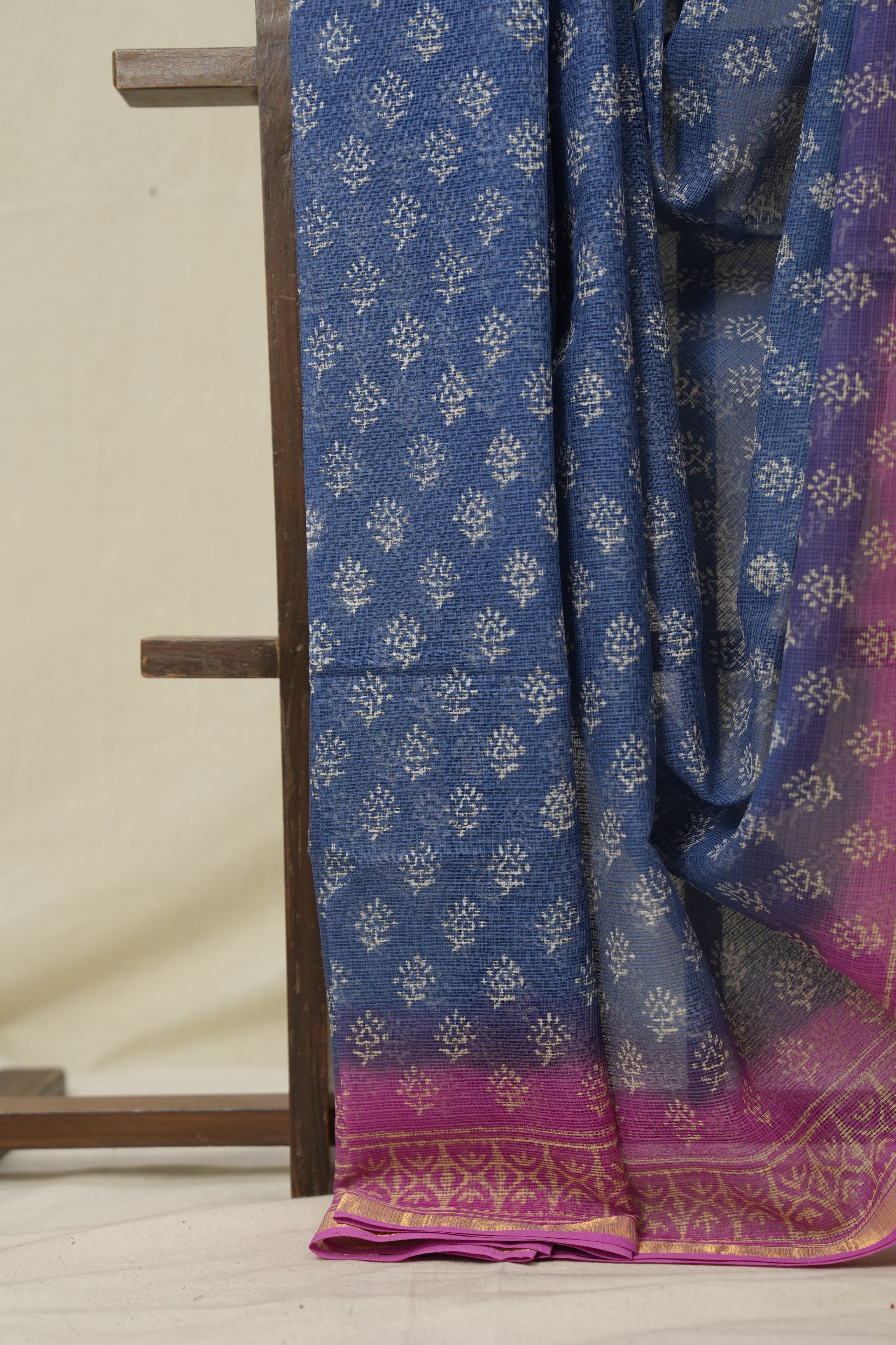 Blue HBP Kota Doria Saree - SRBKDS262