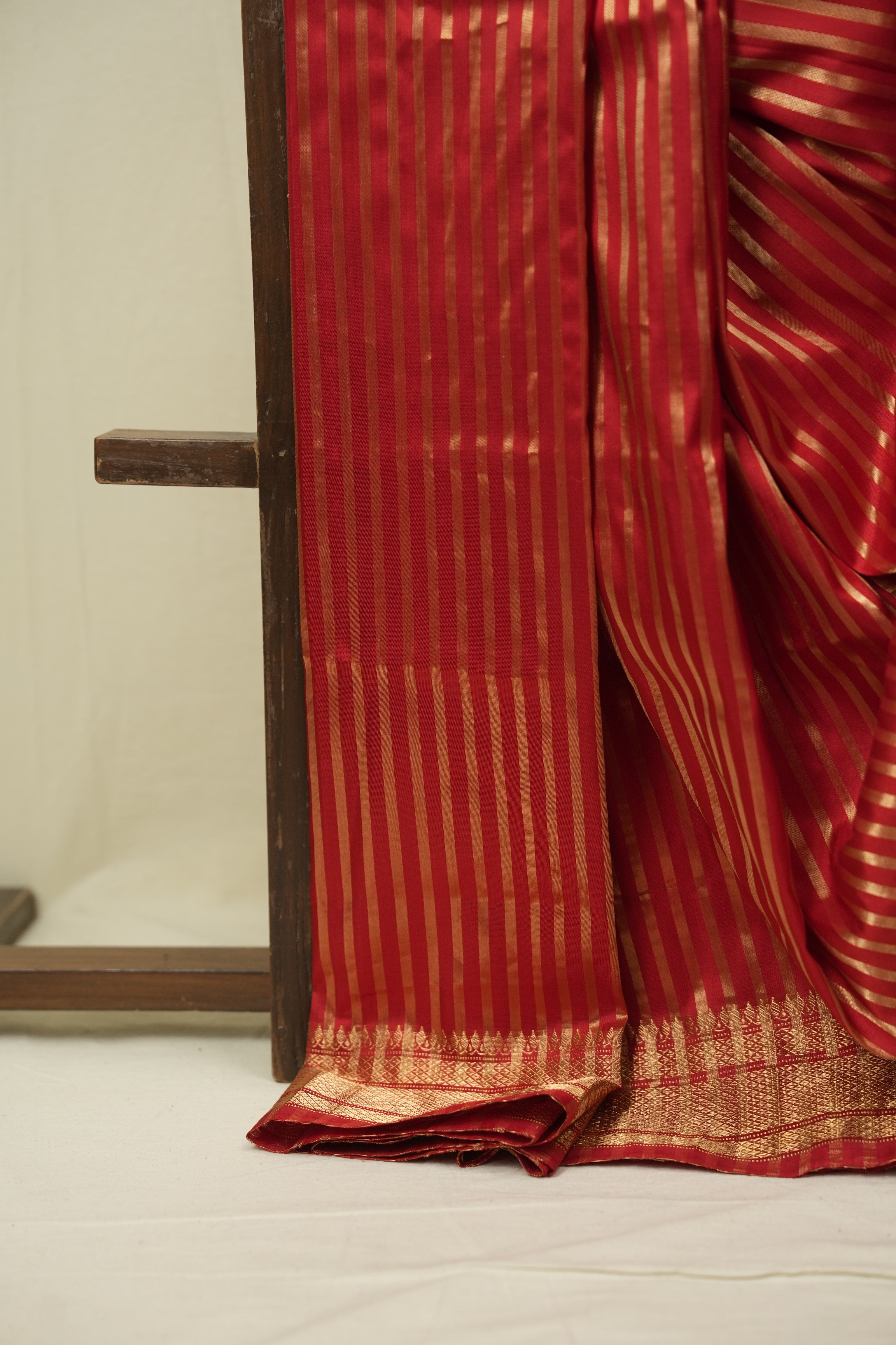 Red Cotton Silk Paithani Saree - SRRCSPS04